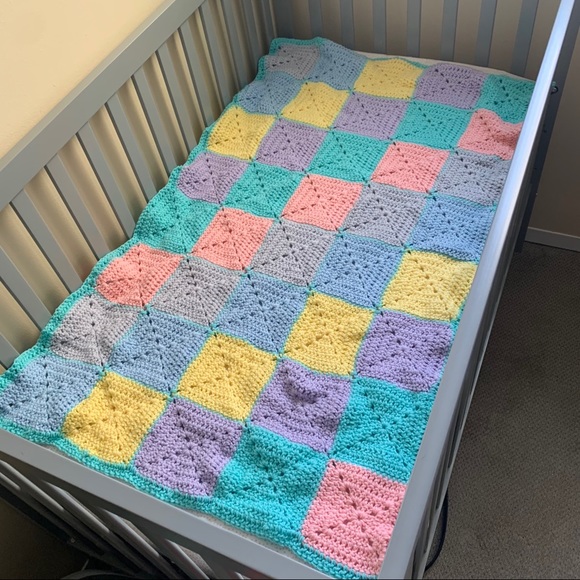 Made by Grandma - Hand Crocheted Baby Blanket - Picture 1 of 3